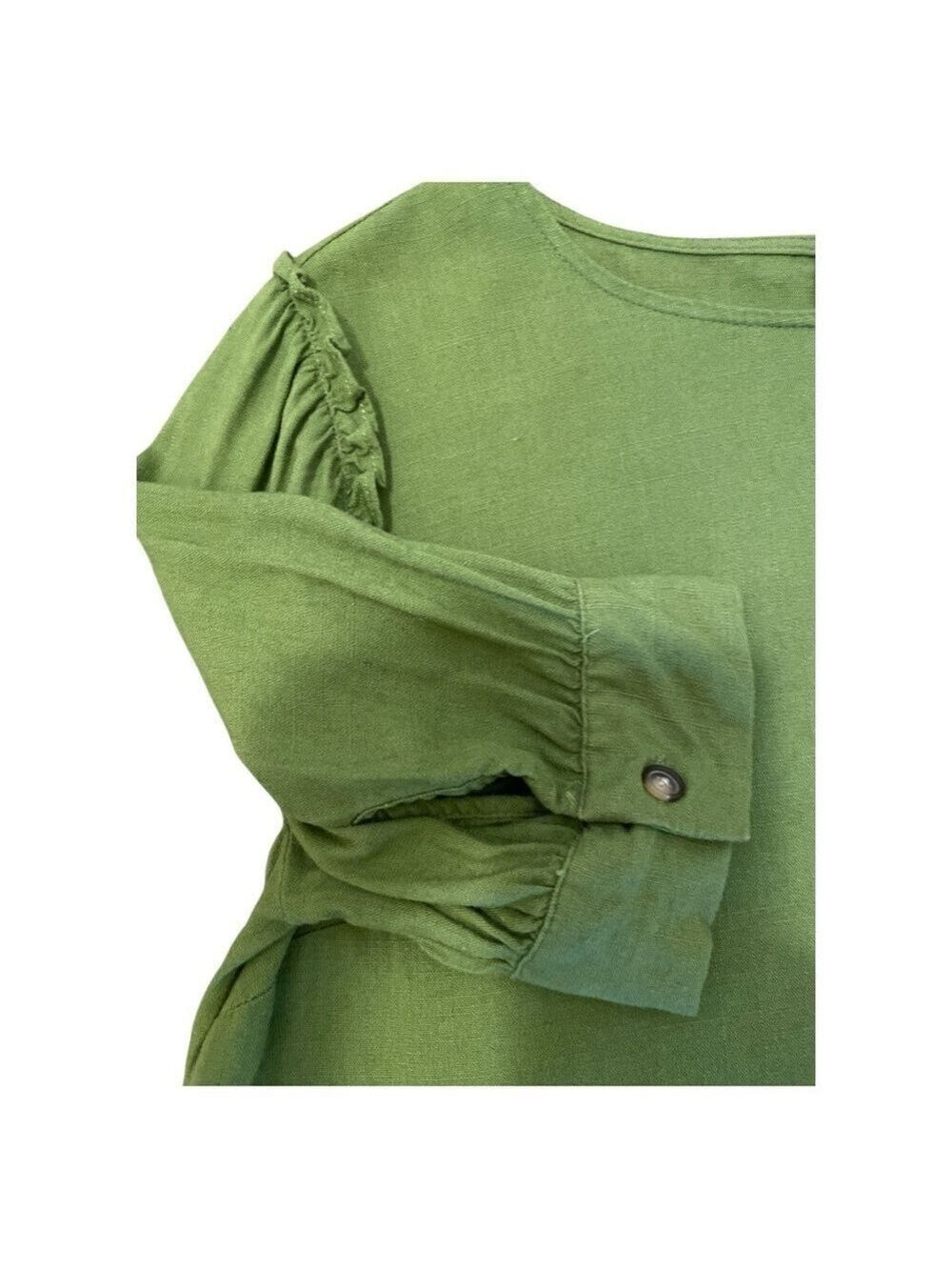 Lauren Conrad Puff Sleeve Popover Short Sleeve Top Size Medium - Picture 5 of 9